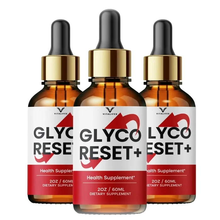 Glyco Reset liquid blood sugar support drops, three-bottle pack